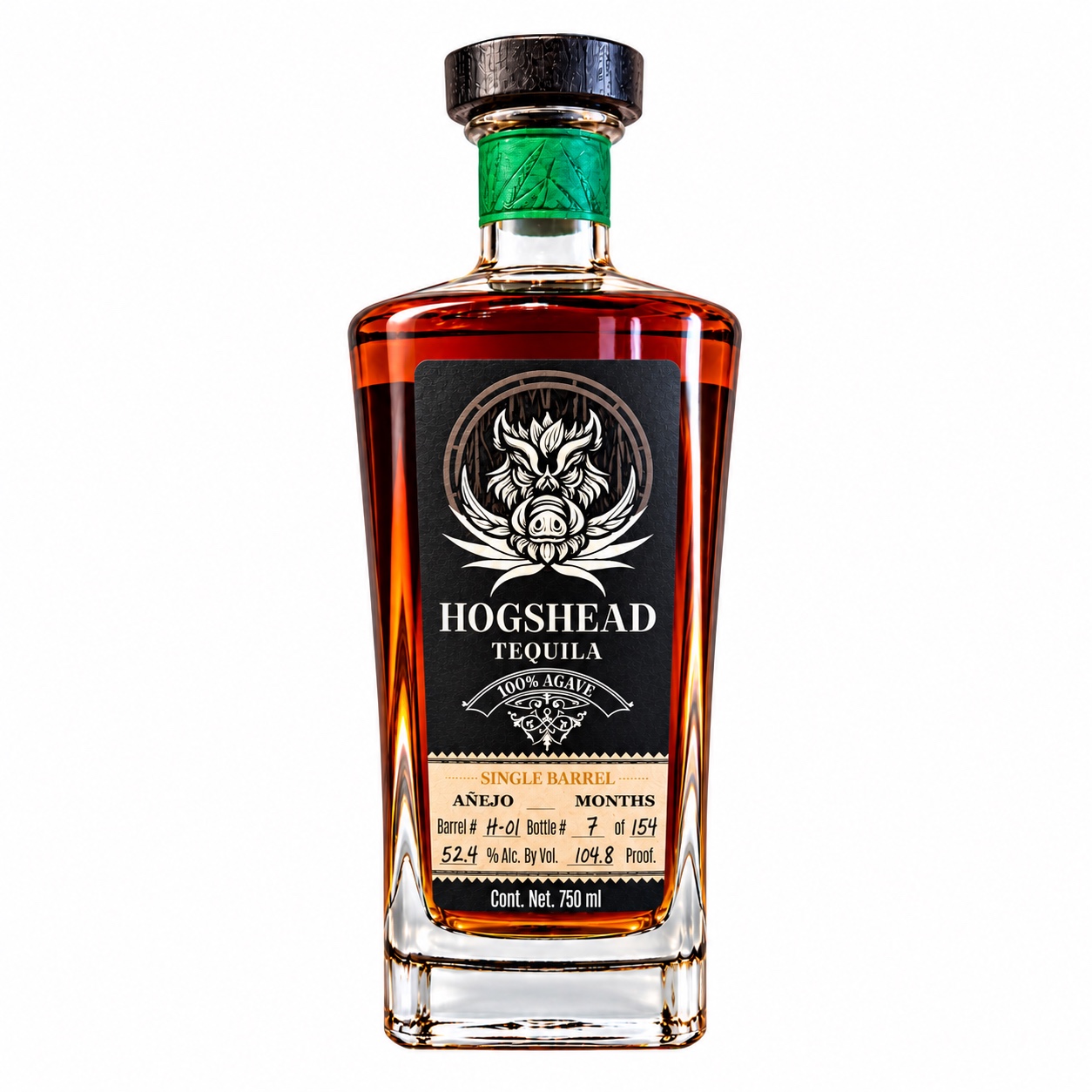Hogshead Luna Llena Single Barrel Añejo Tequila 750 ml full bottle